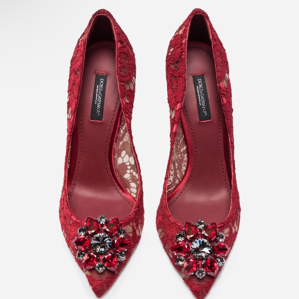SOLD Dolce&Gabbana red lace heels